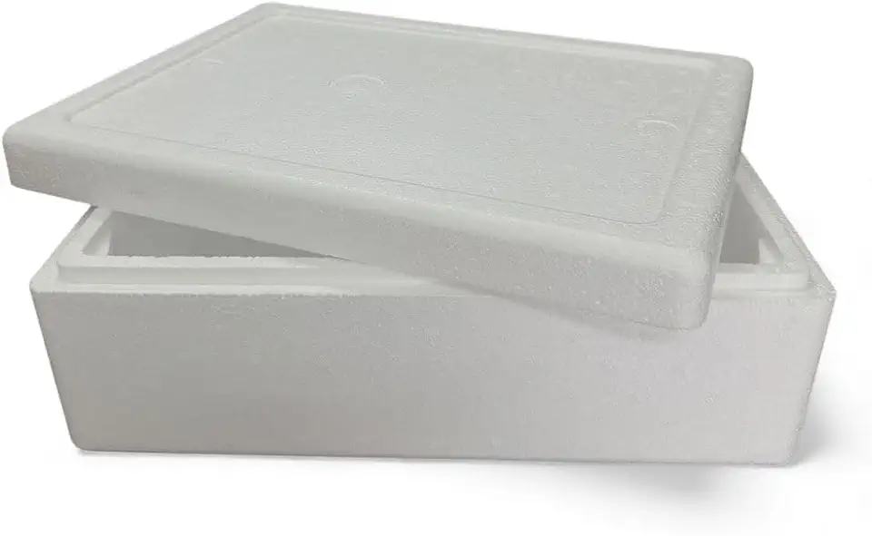 Caixa Térmica de Isopor Laminada 8L para Churrasco, Salgados e Peixes, Isolamento Eficiente, Conservação Quente e Frio, Resistente