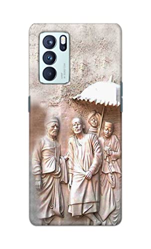 Image of Printed Hard Back Cover Case for Oppo Reno6 Pro 5G Back Cover (Sai Baba) -1803