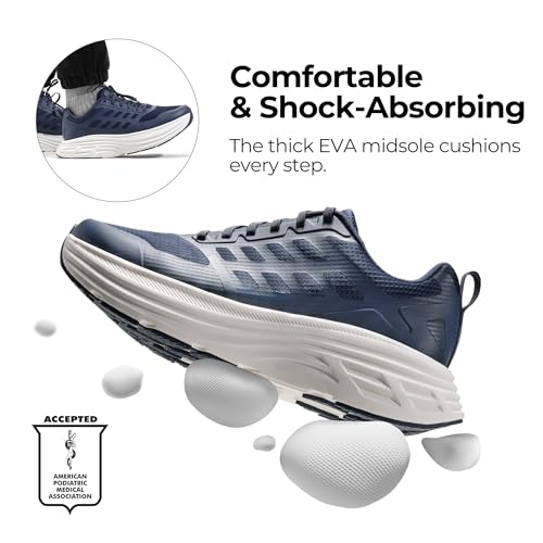 NORTIV 8 Men's Walking Running Tennis Cushioning Shoes ActiveFloat Non Slip Athletic Gym Workout Jogging Comfortable Sneakers,Size 9.5,Blue,SNWS245M