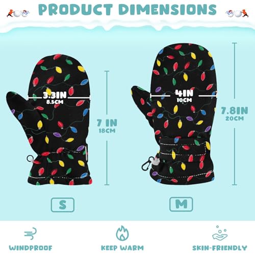 Image of Plaaee Early 1990s Pattern Kids Glove Warm Mitten Winter Favor for Toddler Boys and Girls Children Cold Weather Gloves
