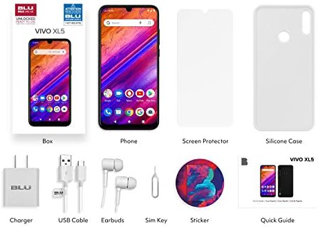 BLU Vivo XL5-6.3" HD Display Smartphone, 64GB+ 3GB RAM- International Unlocked- Black