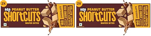 Image of BRB Shortcuts - Protein Wafer Bites | Chocolate Flavour | 16g Protein | Filled With Natural Peanut Butter | Zero Refined Sugar, No Palm Oil, Healthy Snack | 2 x 100g Box (Pack of 2)