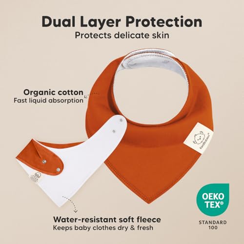 Image of 8pk Organic Baby Bandana Bibs for Drooling and Teething (Coastline)