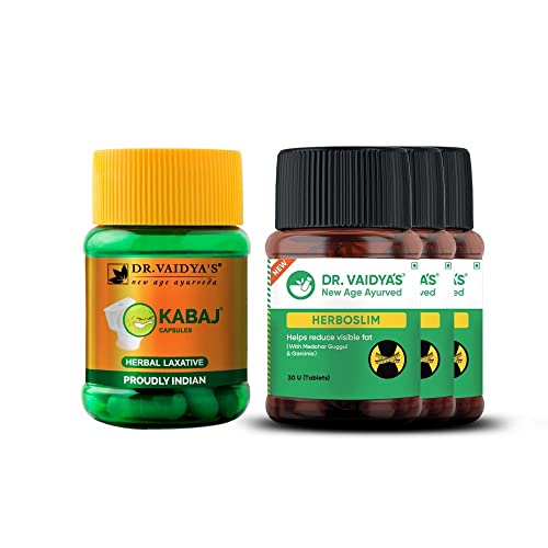 Dr. Vaidya’s Weight Reduction Pack, Ayurveda for Weight Reduction Herboslim (30 Capsules X 3), Kabaj Capsules (30 Capsule X 1) Dr. Vaidya’s Weight Reduction Pack, Ayurveda for Weight Reduction Herboslim (30 Capsules X 3), Kabaj Capsules (30 Capsule X 1)