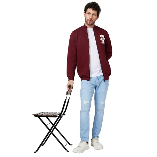 Image of Spykar Blended Slim Fit Round Neck Full Sleeve Sweatshirt for Men