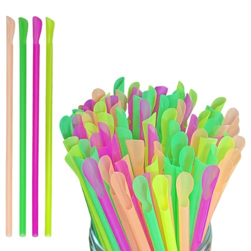 Pitillos desechables de plástico coloridos 100 piezas miniatura 1