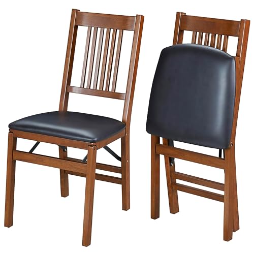 Stakmore True Mission Solid Foldable Wood Dining Chairs, Fru...