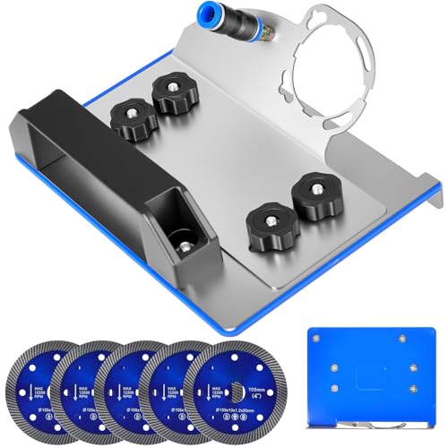 45° Tile Chamfering Tool with 4Pcs Diamond Saw Blades, Angle Grinder Stand For Tile 45° Chamfer Stainless Steel Cutting, 100-Type Universal Chamfering Fixed Stand Type Angle Grinder