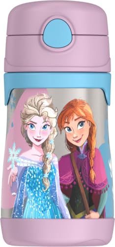 Image of Thermos Baby 10 oz. Stainless Steel Bottle with pop-up straw, Frozen