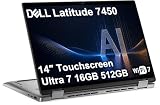 Dell Latitude 7450 7000 2-in-1 Business AI Laptop (14" FHD+ Touch, Intel Ultra 7 165U (> i7-1365U), 16GB DDR5, 512GB SSD), IR Webcam, Fingerprint, Thunderbolt 4, Win 11 Pro, Prev-Gen Pro 14 Plus