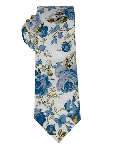 Image of Kebocis Mens Skinny Cotton Floral Tie for Men