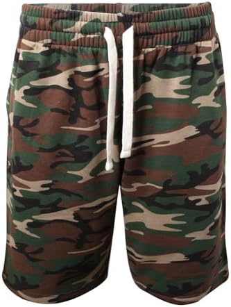 PROGO USA Men's Classic Fit Casual Fleece Jogger Gym Workout Short Pants with Elastic Waist