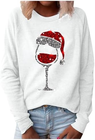 Women Ugly Christmas Sweatshirt Holiday Christmas Print Graphic Tees Sweatshirt Tshirt Soft Funny Pullover
