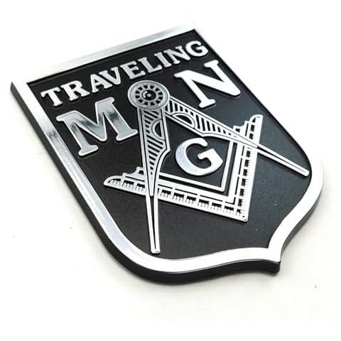 Mason Traveling Man Black Chrome Masonic Plastic car auto Emblem Decal Sticker ManBC Cover