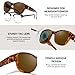 TJUTR Polarized Fit Over Glasses Sunglasses for Women UV Protection, Trendy Oversized Shades Wear Over Eyeglasses (A1 Tortoise/Brown)