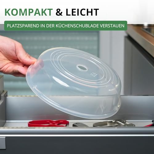 Westmark Mikrowellenteller-Abdeckhaube, Ø 25 cm, Höhe: 6,3 cm, Kunststoff, Transparent, 22452270, weiß – Ansicht 6