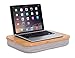 BirdRock Home Bamboo Lap Desk with Laptop Storage Compartment - Pillow Cushioned Laptop Accessories Book Stand - Great for Bed Couch Table Sofa Chair - Food Serving Tray - Grey