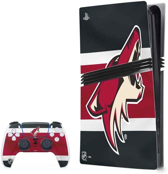 Skinit Decal Gaming Skin Compatible with PS5 Pro Bundle - Officially Licensed NHL Arizona Coyotes Lineup Design