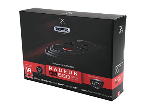 Image of XFX Radeon RX 580 GTS Black Edition 1405MHz OC+, 8gb 256bit GDDR5, DX12 VR Ready, Double Dissipation, Dual BIOS, 3xDP HDMI DVI, PCI-E AMD Graphics Card (RX-580P828D6)