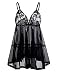 Buauty Womens Lace Babydoll Lingerie Deep V-Neck Spaghetti Strap Nightdress