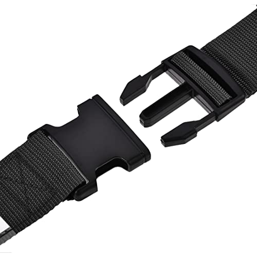 Image of uxcell Luggage Straps Suitcase Belts with Buckle Label, 2Mx5cm Adjustable PP Travel Bag Packing Accessories, Black 4Pcs