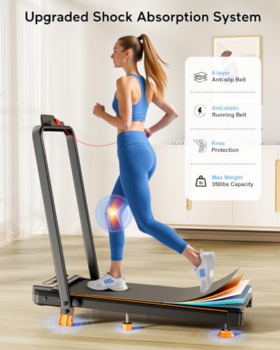 2025 Upgrade Walking Pad Treadmill with 8% Incline & Handle Bar, 3.5HP Portable Treadmill for Home Small, Under Desk Compact Walking Pad 300+lb Capacity, Shock Absorption, 0.6-6mph, Remote, Smart App - Image 5