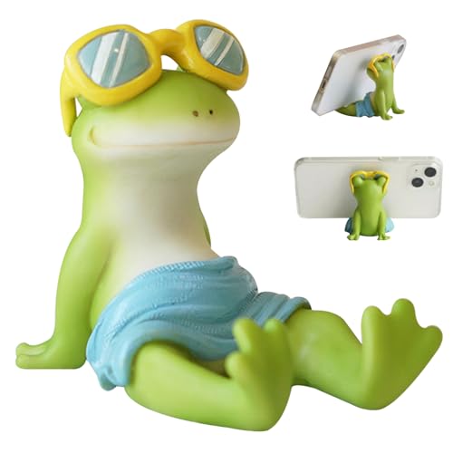 Support de téléphone grenouille mignon en résine pour bureau et chevet