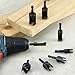 QWORK Wood Plug Cutter Drill Bit Set, 8Pcs, Includes 1/4