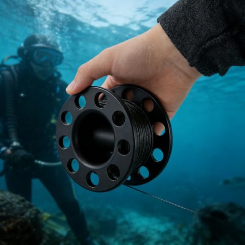 Carrete de buceo Gatuida de aluminio resistente a la corrosión para exploración de cuevas 5