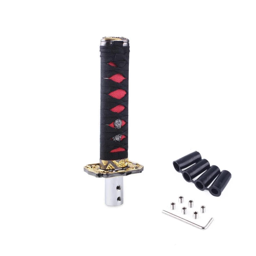 HYASDBWE Universal Car Racing Manual Gear Shift Knob Samurai Sword Car Gear Lever 10cm/15cm/20cm/26cm Gear Shifter Parts(Black,15cm)