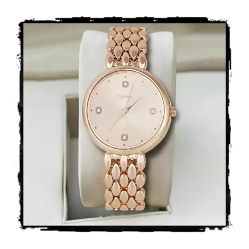 Image of styledose Women's Diamond Studded Watch | Premium Metal Bracelet Strap | Analog Quartz Movemnet Ladies Wrist Watch | Watch for Women & Girls | Wrist Watches for Women's & Girls&Ladies