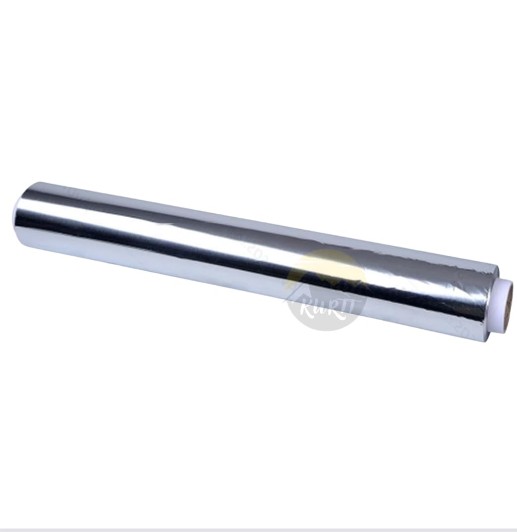 Foglio di alluminio 45 cm, foglio di alluminio, alluminio, pellicola salvafreschezza, catering, ristorante, ideale per confezionare alimenti, 14 micron per rotolo, 1,5 kg, 4 rotoli