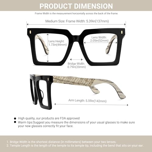 Image of VOOGLAM Square Blue Light Glasses for Men Women Anti Eyestrain Dry Eyes Computer Phone TV Glasses