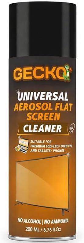 Gecko Screen Cleaner | Aerosol Gently Lift's Away Fingerprints, Oil Smudges, Dust | Scratch Free | LCD/LED/Glass & Tablets/Phone_200 Ml (Pack of 1)