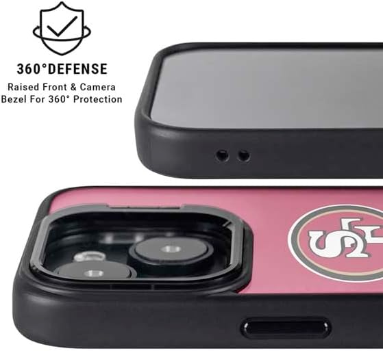 Skinit Kickstand Phone Case Compatible with iPhone 15 Plus - Officially Licensed NFL San Francisco 49ers Breakaway Design