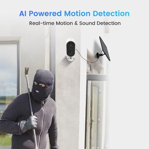 ARENTI Solar Powered Outdoor Security Camera Wireless with Rechargeable Battery,1080P IP65 WiFi Camera, Night Vision Water Resistance Human/Motion Detection Compatible with Alexa SD/Cloud Storage