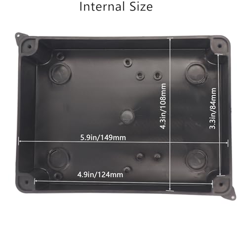 Image of Junction Box, Reserved Holes Electrical Boxes Waterproof IP65 ABS Plastic Electrical Power Cord Enclosure Project Box with Hole Saw Black 5.9 x 4.3 x 2.8 inch(150x110x70mm)