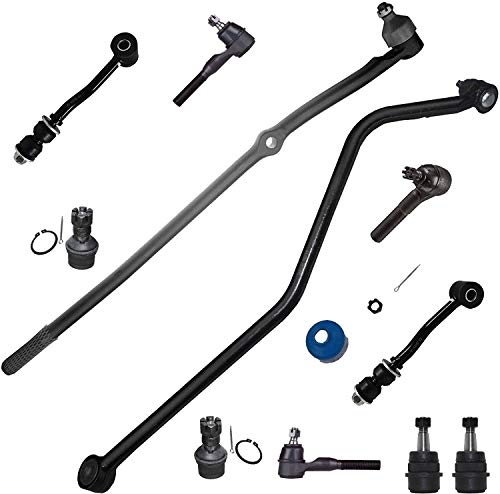 Detroit Axle - 4WD Front Sway Bars, Tie Rods, Upper and Lower Ball Joints, Drag Links Replacement for Jeep Cherokee Comanche - 11pc Set