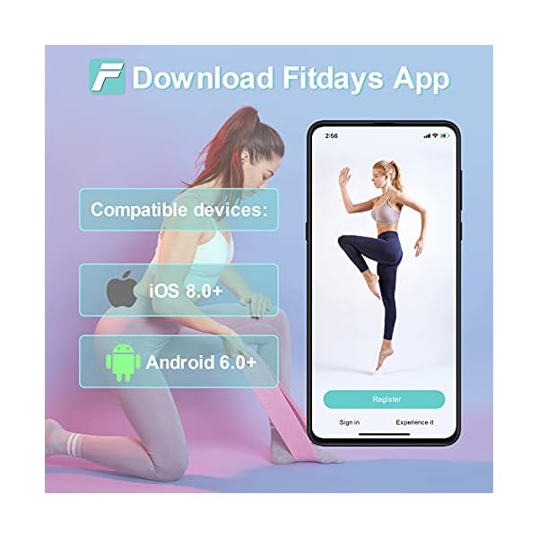 Digital Personenwaagen mit App, Körperfettwaage, Wireless Smart Digitale Waage für Körperfett, Muskelmasse, BMI, Gewicht… – Bild 5