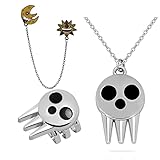 3Pcs Soul Eater Necklace Ring Pins Set Ghost Pendant Anime Cosplay Jewelry