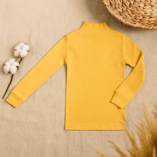 BABIDU Punt NOU Camiseta Cuello Medio Alto Semicisne, Ropa Interior para Niño y Niña, Amarillo, 6 años Unisex niños