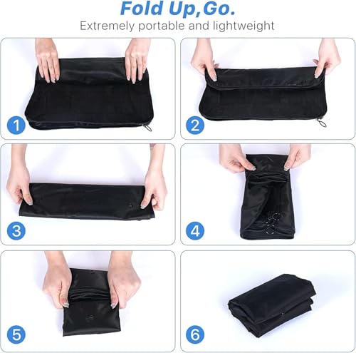 Image of polyester 7 Set Packing Cubes Luggage Packing Organizers For Travel Accessories storage organiser (black)