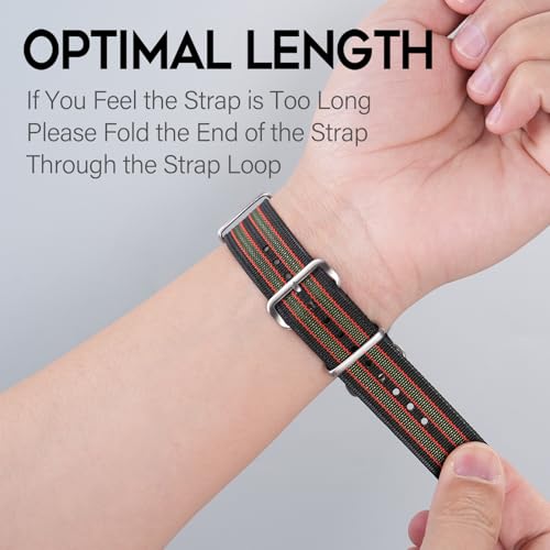 Image of TACTICAL FROG Nylon Watch Band 18mm 19 mm 20mm 22 mm 24 mm, Waterproof Military Watch Straps Replacement for Men Women, With Stainless Steel Buckle