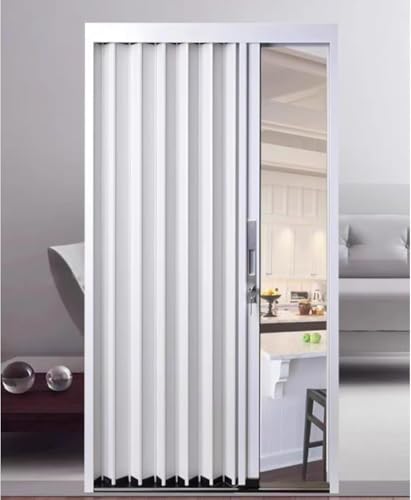 Puerta Plegable Interior corrediza Tipo acordeón, de Aluminio, para Divisor de ambientes, armarios y Puertas (76 x 101 cm)
