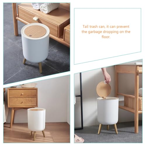 Tofficu basura ABS plástico 7L oficina hogar blanca miniatura 2