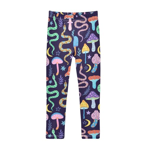 ZZKKO Girls Leggings Snakes and Magic Mushrooms Toddler Girls Clothes Leggings for Girls Toddler Girls Leggings 3-4T