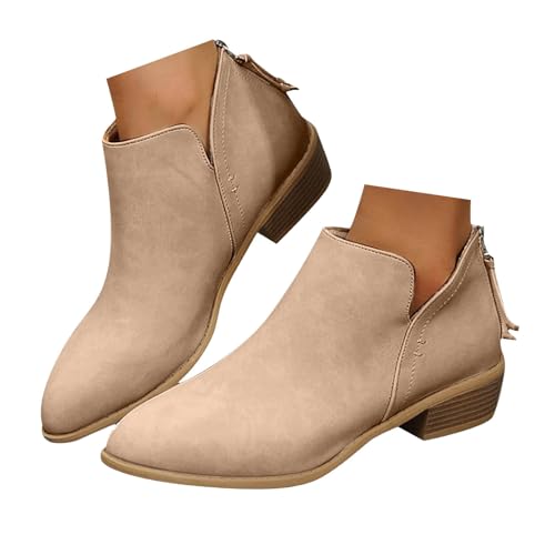 Ankle Boots for Women Low Heel