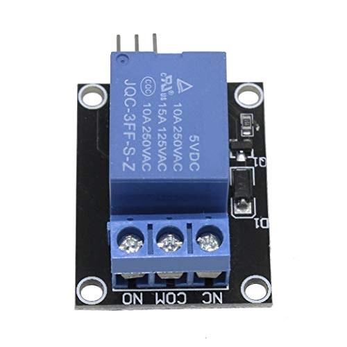 KeeYees 5pcs 1 Channel 5V Relay Module Board Shield KY-019 LED Indicator for Arduino + 3pcs 20CM 10Pin Female Male Jumper Wires3