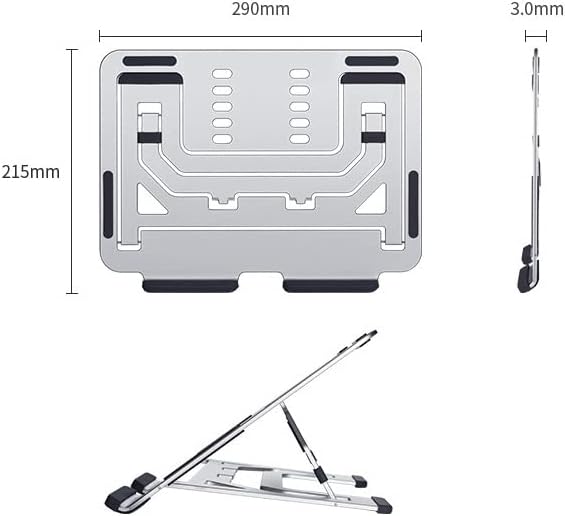 Folding Computer Desk Laptop Stand Foldable Aluminum Alloy Laptop Computer Stand Adjustable Desktop Laptop Riser Compatible with Various Laptops and Tablets On The Market (Color : Rose Gold) image 2