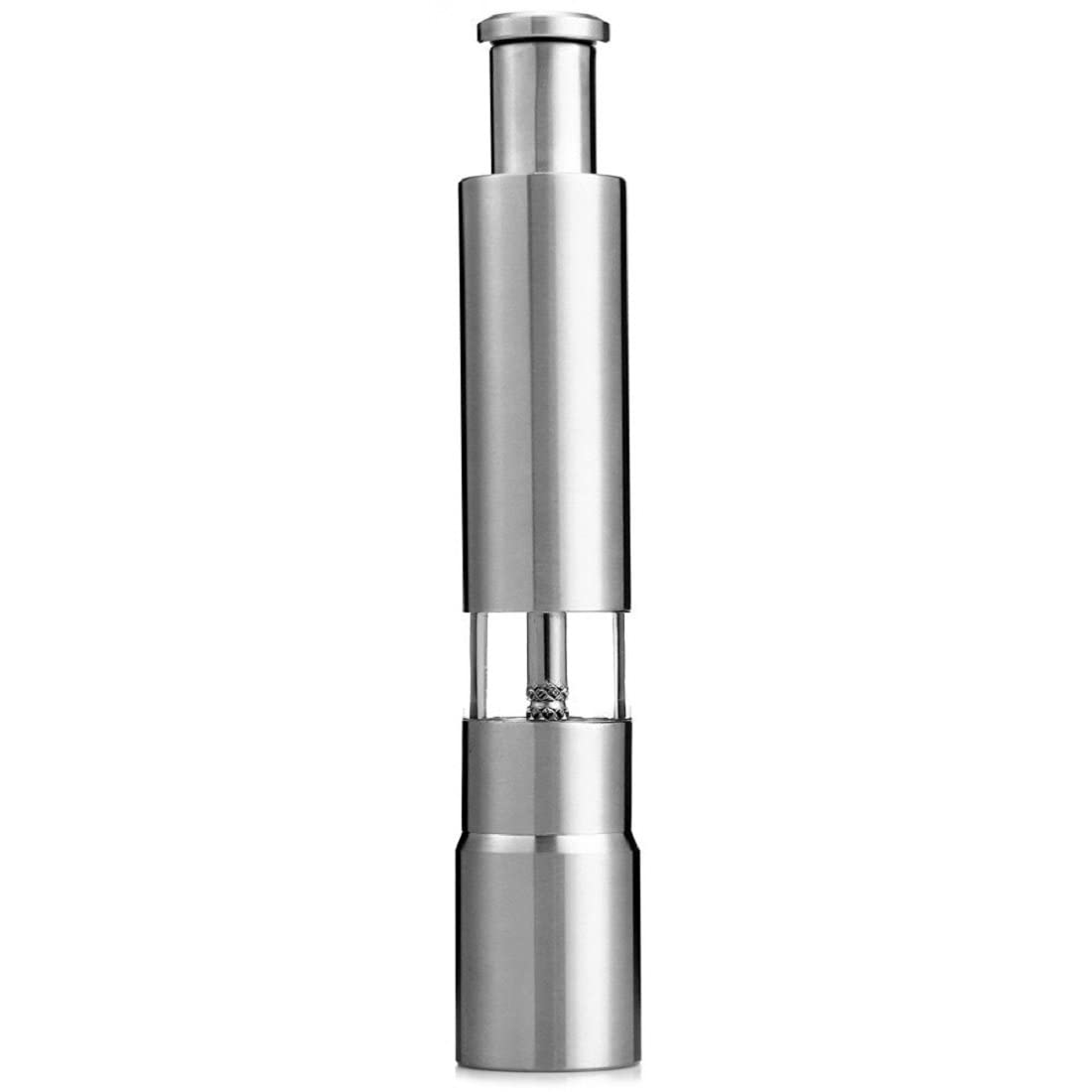 Manual Stainless Steel Pepper Muller | Thumb Push Type Spice Mill Grinder | Kitchen Tool & Accessories | Hand Grinder Machine for Spices (Pack of 1,Multicolor)-image-1